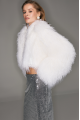 Short white llama fur coat