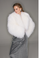 Short white llama fur coat