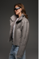 Short sheepskin coat made of Tuscan sheepskin in gray color