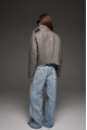 Short sheepskin coat made of Tuscan sheepskin in gray color