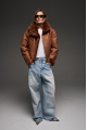 Short red Tuscan sheepskin coat