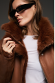 Short red Tuscan sheepskin coat