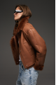 Short red Tuscan sheepskin coat