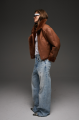 Short red Tuscan sheepskin coat