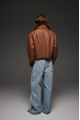 Short red Tuscan sheepskin coat