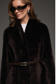 Chocolate-colored suede double-sided sheepskin coat