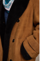 Suede sheepskin coat made of natural brown sheepskin in the style of VINTAGE