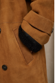 Suede sheepskin coat made of natural brown sheepskin in the style of VINTAGE