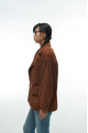 OVERSIZE suede jacket made of genuine brown leather