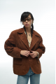 OVERSIZE suede jacket made of genuine brown leather