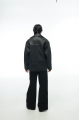 Stylish jacket-jacket made of genuine black leather in OVERSIZE style