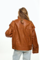 Bomber jacket in genuine brown leather in OVERSIZE style