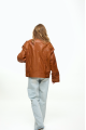 Bomber jacket in genuine brown leather in OVERSIZE style