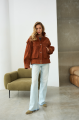 OVERSIZE suede bomber jacket in natural brown leather