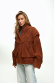 OVERSIZE suede bomber jacket in natural brown leather