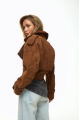 Suede leather jacket made of natural leather in brown color in OVERSIZE style