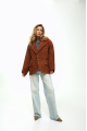 Suede jacket made from natural brown leather in OVERSIZE style