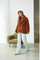 Suede jacket made from natural brown leather in OVERSIZE style