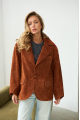 Suede jacket made from natural brown leather in OVERSIZE style