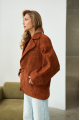 Suede jacket made from natural brown leather in OVERSIZE style