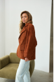 Suede jacket made from natural brown leather in OVERSIZE style