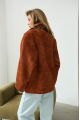 Suede jacket made from natural brown leather in OVERSIZE style