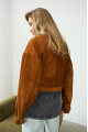 Biker jacket made of natural suede leather in brown color in OVERSIZE style