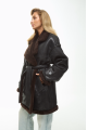 Women's sheepskin coat of black color made of natural sheepskin in VINTAGE style