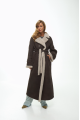 Suede sheepskin coat in dark chocolate color made of natural sheepskin