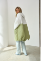 Green and white demi-season puffer coat in OVERSIZE style