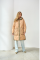 Caramel colored demi-season puffer coat