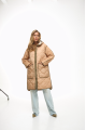 Caramel colored demi-season puffer coat