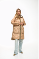 Caramel colored demi-season puffer coat