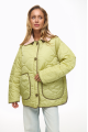 Green demi-season down jacket