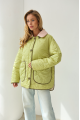 Green demi-season down jacket