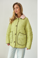 Green demi-season down jacket