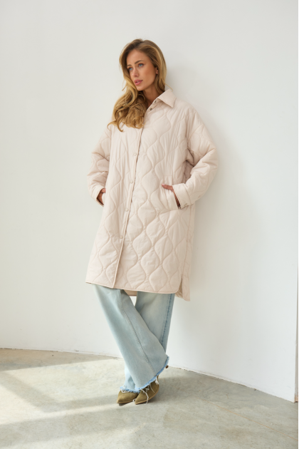 Beige demi-season coat