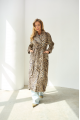 Leopard print cashmere coat