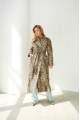 Leopard print cashmere coat