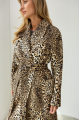 Leopard print cashmere coat