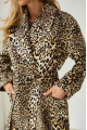 Leopard print cashmere coat