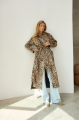 Leopard print cashmere coat