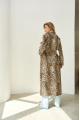 Leopard print cashmere coat