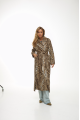 Leopard print cashmere coat