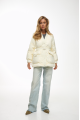 Demi-season women's milk-colored puffer jacket