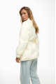 Demi-season women's milk-colored puffer jacket