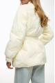 Demi-season women's milk-colored puffer jacket