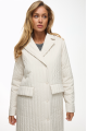 Demi-season coat-down jacket of white color