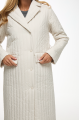 Demi-season coat-down jacket of white color