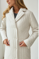 Demi-season coat-down jacket of white color